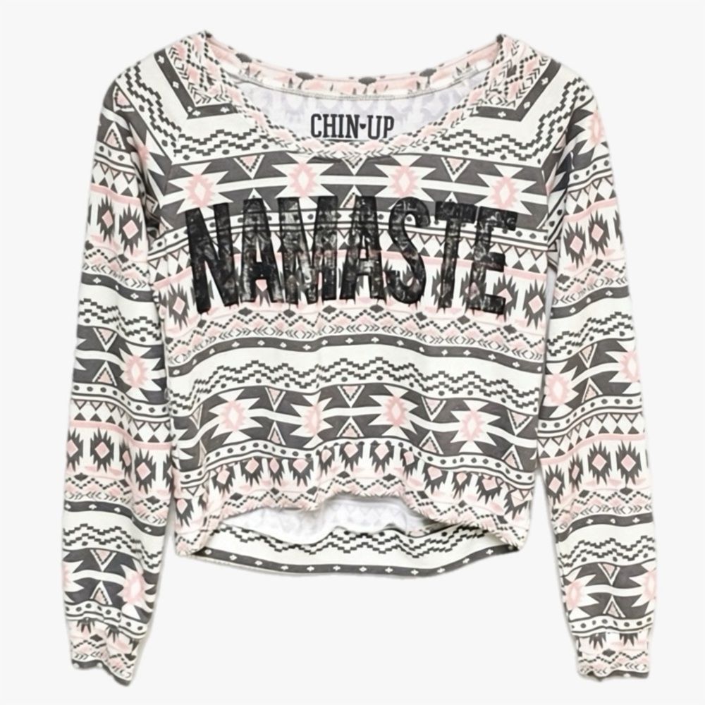 Chin Up Apparel Namaste Crop Pullover 10C